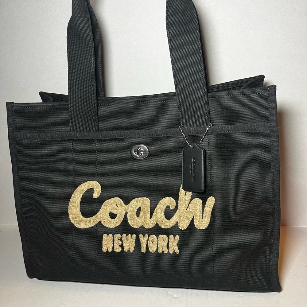 COACH CP163 Cargo Tote 42 Large Black Canvas